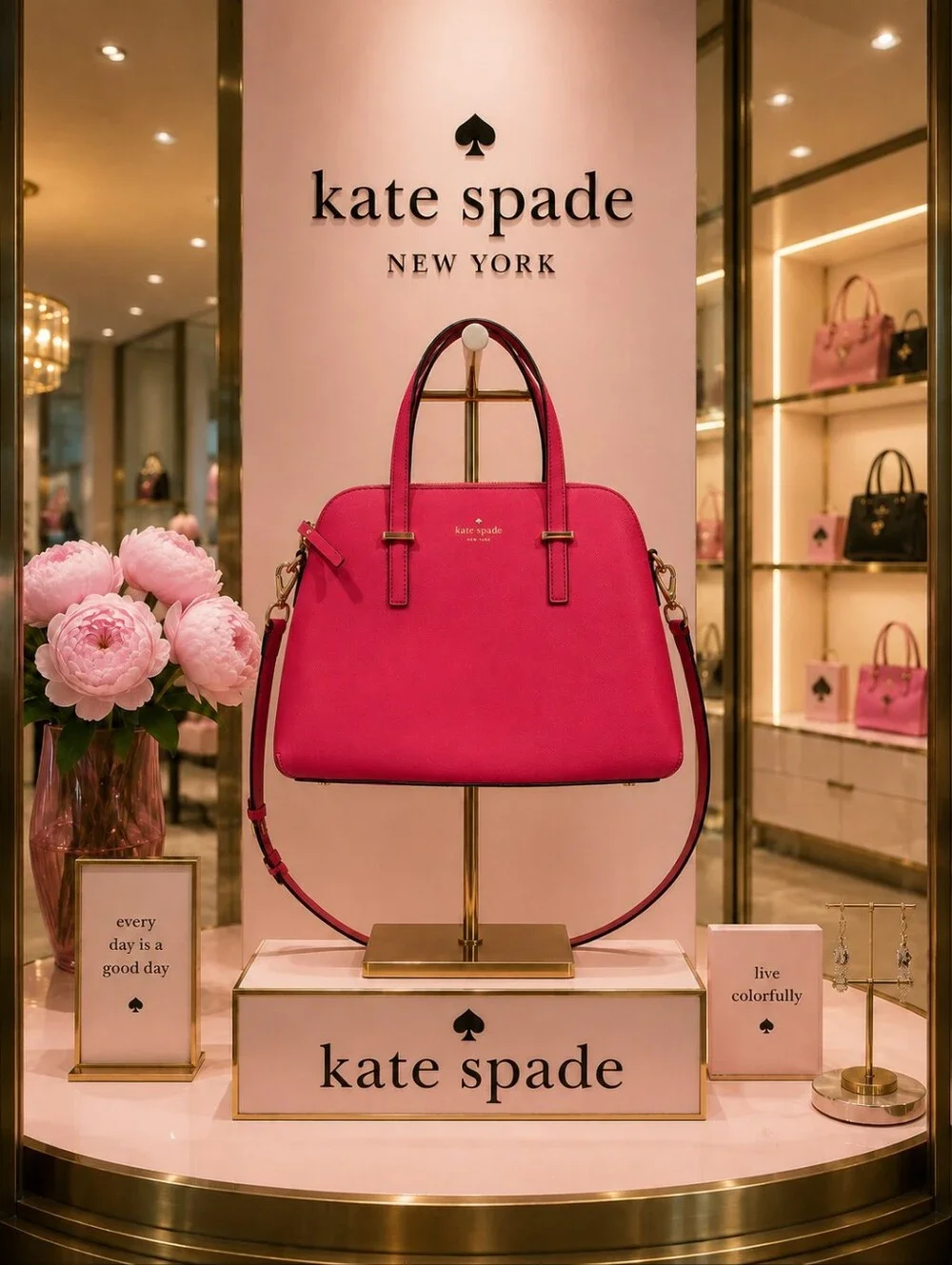 kate spade New York Pink Saffiano Dome Satchel
